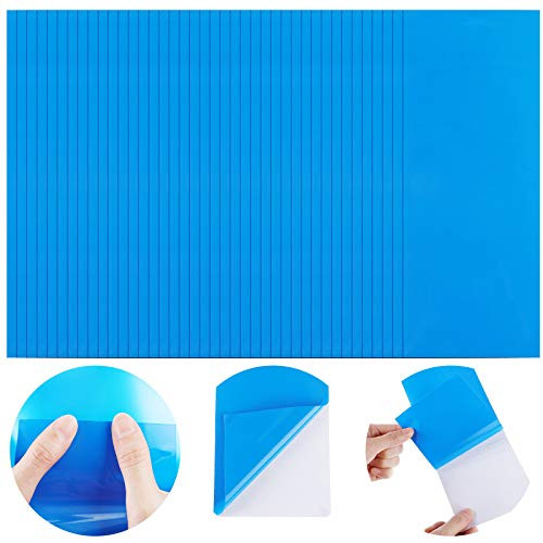Self-Adhesive PVC Repair Patches, Vinyl Pool Liner Patch Boat Repair Vinyl Rubbers for Inflatable Boat Raft Kayak Canoe, Rectangle -Blue,40 Pieces-