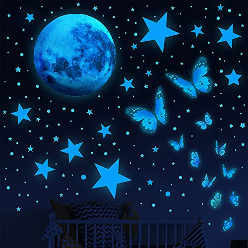 Glow in The Dark Stars,Glow in The Dark Stars for Ceiling and Butterfly Moon Wall Decals, 1025 Pcs Ceiling Stars Glow in The Dark Butterfly Kids Wall Decors, Perfect for Kids Nursery Bedroom Living Room Glow in The Dark Stars,Glow in The Dark Stars for Ceiling and Butterfly Moon Wall Decals, 1025 Pcs Ceiling Stars Glow in The Dark Butterfly Kids Wall Decors, Perfect for Kids Nursery Bedroom Living Room