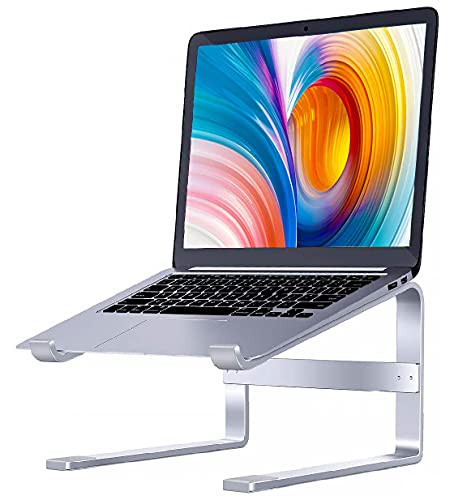 Laptop Riser, Ergonomic Aluminum Laptop Stand for Desk, Detachable Laptop Stand Notebook Holder Stand Compatible with MacBook Air Pro, Dell XPS, Lenovo More 10-18" Laptops -Silver-