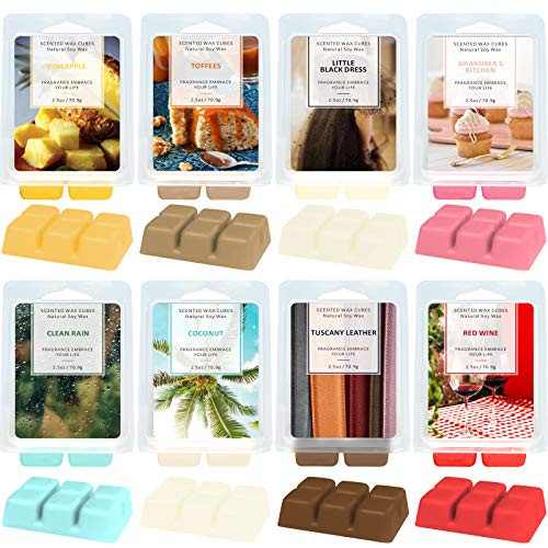 LA BELLEFeE Scented Wax Melts Wax Cube, Elegant Food Scent Wax Cubes of Pineapple Coconut, Candle Wax Warmer Melts for Home Removing Odors. Soy Wax Cube, Variety Pack, 8 Packs X 2.5 oz