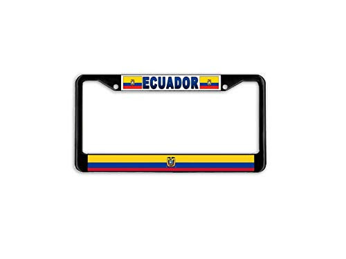 DKISEE License Plate Frame Ecuador Flag Aluminum License Plate Cover Auto Tag Holder 6"x12"