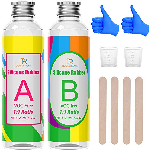 Silicone Mold Making Kit - Liquid Translucent Silicone Rubber for Silicone Molds Making, DIY Epoxy Resin Mold - Easy 1:1 Mixing Ratio Silicone for Casting, Jewelry Making, Manual, Craft-10.6oz/240ml- Silicone Mold Making Kit - Liquid Translucent Silicone Rubber for Silicone Molds Making, DIY Epoxy Resin Mold - Easy 1:1 Mixing Ratio Silicone for Casting, Jewelry Making, Manual, Craft-10.6oz/240ml-