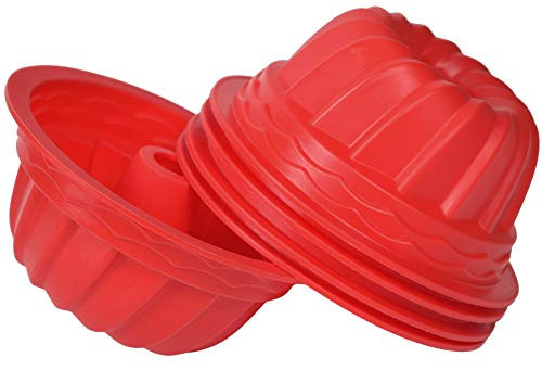 Silicone Fluted Bundt Cake Pan -5pc- - 6 inch Diameter, Nonstick Round Cake Mold, Reusable Silicone Baking Mold Suitable for Making Jello, Cake, Gelatin and Mousse bread Silicone Fluted Bundt Cake Pan -5pc- - 6 inch Diameter, Nonstick Round Cake Mold, Reusable Silicone Baking Mold Suitable for Making Jello, Cake, Gelatin and Mousse bread