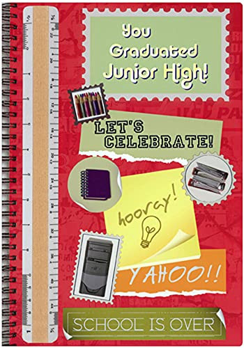 Designer Greetings Ruler and School Supply Stamps Junior High School Graduation Congratulations Card