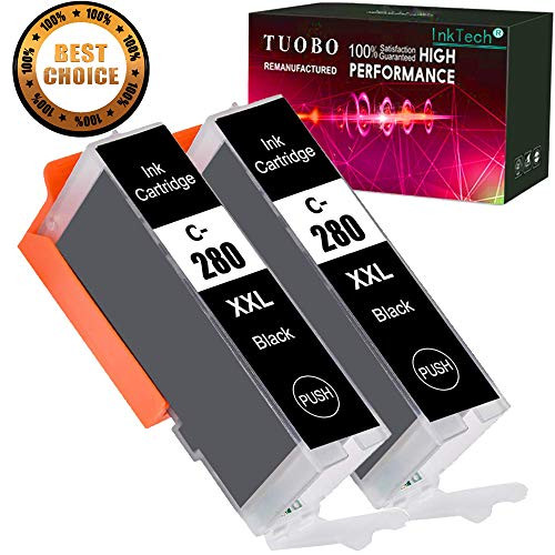 Tuobo 2 BK Compatible Ink Cartridge Replacement for Canon PGI-280XXL CLI-281XXL PGI 280 XXL CLI 281 XXL for PIXMA TR7520 TR8520 TS6120 TS6220 TS8120 TS8220 TS9120 TS9520 TS9521C Printer
