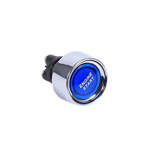 Multi-functional Start Push Button Switch Vehicle Car Engine Start Button Ignition Switch, DC 12V Ignition Starter OFF--ON- Momentary Switch-Blue-