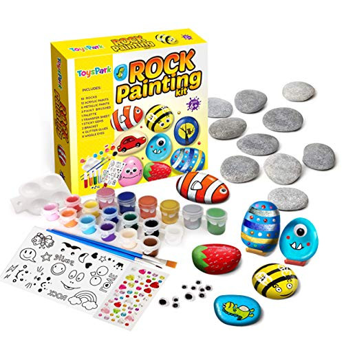 ToysPark Rock Painting Art Kit for Kids DIY Arts and Crafts for Kids, Girls, Boys Ages 6-12 Fun Outdoor Activities, Creative Colorful Magic Stone, Arts and Crafts Kits for Adults and Kids ToysPark Rock Painting Art Kit for Kids DIY Arts and Crafts for Kids, Girls, Boys Ages 6-12 Fun Outdoor Activities, Creative Colorful Magic Stone, Arts and Crafts Kits for Adults and Kids