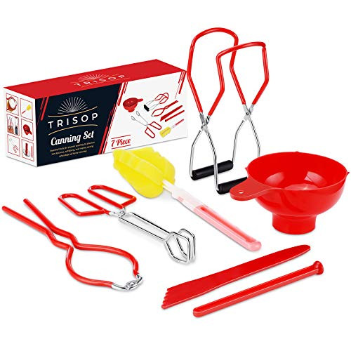 Canning Supplies Starter Kit, Include Canning Funnel, Jar Wrench, Canning Jar Lifter, Lid Lifter, Canning Tongs, Cleaning Tools, Bubble Remover Tool for Jars Mason Jars Canning  7PCS Set