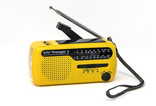 Kaito Best NOAA and SW Portable Solar / Hand Crank AM/FM, Shortwave & NOAA Weather Emergency Radio with USB Cell Phone Charger & LED Flashlight (Yellow)