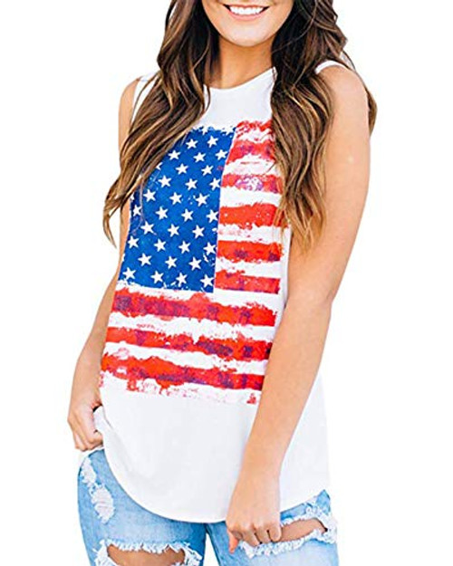 Zarmfly Women's American Flag Tank Tops 4th of July Camo Tee Loose Sleeveless Tunic Patriotic USA T Shirts Zarmfly Women's American Flag Tank Tops 4th of July Camo Tee Loose Sleeveless Tunic Patriotic USA T Shirts