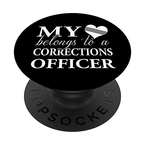 My Heart Belongs To A Corrections Officer PopSockets PopGrip: Swappable Grip for Phones  and  Tablets