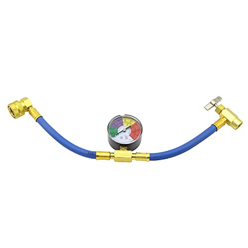 R134A AC Refrigerant Charge Hose, 1/2" Recharge Measuring Kit Can Tap Air Conditioning Pressure Gauge R134A, and Recharge Hose with Pressure Gauge, Fits for Car AC Air Conditioning Refrigerant