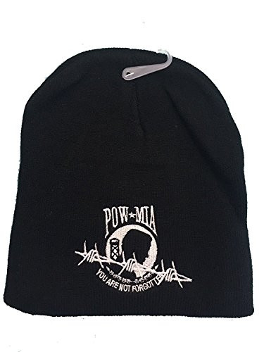 8" POW MIA Barbed Wire Embroidered Winter Beanie Skull Cap Hat