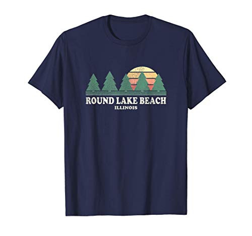 Round Lake Beach IL Vintage Throwback Tee Retro 70s Design T-Shirt