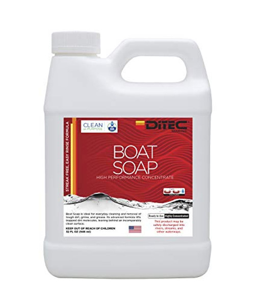 DITEC Marine Boat Soap, 1 Quart | Reliable Marine Cleaning Products | Streak-Free Formula | High Performance Marine Safe Boat Soap Boat Wash Concentrate DITEC Marine Boat Soap, 1 Quart | Reliable Marine Cleaning Products | Streak-Free Formula | High Performance Marine Safe Boat Soap Boat Wash Concentrate