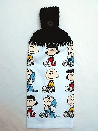 CHARLIE - LUCY - LINUS - PEANUTS GANG - HANDMADE CROCHET TOP HANGING KITCHEN TOWEL