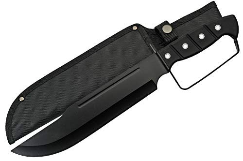SZCO Supplies 15"" Backyard D-Guard Bowie Knife, Black -211514-DG- SZCO Supplies 15"" Backyard D-Guard Bowie Knife, Black -211514-DG-