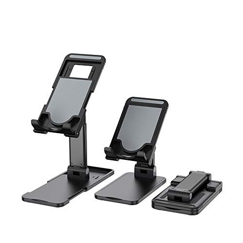 Staright Adjustable Mobile Phone Tablet Desktop Stand Phone Holder Portable Scalable Folding Cellphone Tablet Universal Stand Black
