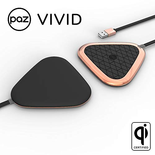 PAZ Vivid - Wireless Charging Pad - Qi Certified Compatible with iPhone X Series iPhone 8, 8 Plus, Samsung Galaxy S9 S9+ Note 8 S8, Note S8 Plus and All Qi-Enabled Devices - (Black) PAZ Vivid - Wireless Charging Pad - Qi Certified Compatible with iPhone X Series iPhone 8, 8 Plus, Samsung Galaxy S9 S9+ Note 8 S8, Note S8 Plus and All Qi-Enabled Devices - (Black)