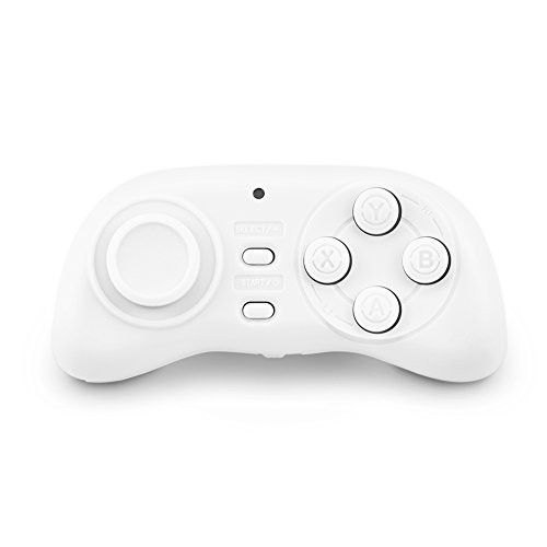 Esenlong Bluetooth Gamepad, Portable Wireless Bluetooth Game Controller, Mini Gamepad, Joystick Handle Remote Shutter, Compatible with Android/iOS, Cellphone, Tablets, PC, etc -Black White-