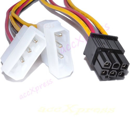 IDE Molex to 6Pin PCI Express PCI-E Video Card Power Adapter Cable