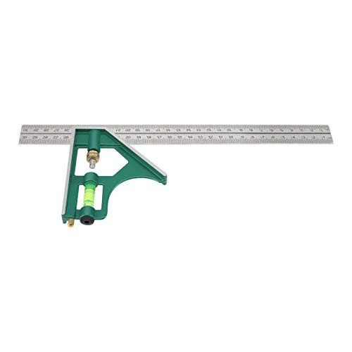 Petito Combination Square Angle Ruler - Multi-Functional 300mm Combination Square Angle Ruler 45/90 Degree with Bubble Level for Measuring Marking Out