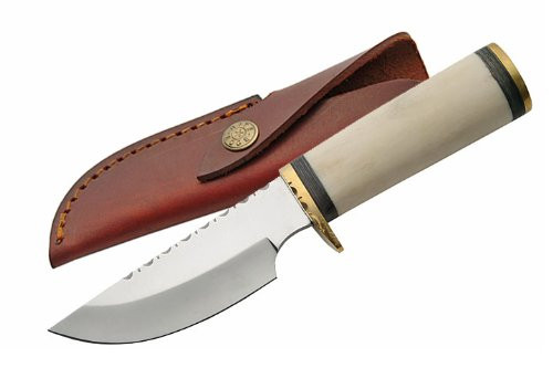 Szco Supplies Bone Handle Skinning Knife with Filework Szco Supplies Bone Handle Skinning Knife with Filework