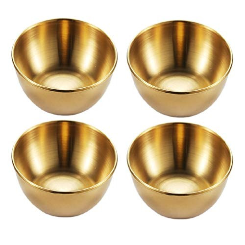 HEMOTON 4pcs Stainless Steel Dip Bowls Round Seasoning Dishes Sushi Dipping Bowl Saucers Bowl Mini Appetizer Plates Seasoning Dish Saucer Plates Gold HEMOTON 4pcs Stainless Steel Dip Bowls Round Seasoning Dishes Sushi Dipping Bowl Saucers Bowl Mini Appetizer Plates Seasoning Dish Saucer Plates Gold