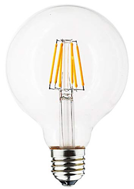 Bulbright LED Vintage Antique Edison Bulb G30 6W LED Light Filament Bulb, Large Globe Bulb, E26 Base, Warm White 2700K, 60Watts Equivalent, 110-120VAC, Dimmable -6-