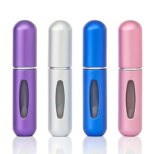 4PCS Portable Mini Refillable Perfume Atomizer Bottle, Refillable Perfume Spray, Atomizer Perfume Bottle, Scent Pump Case, Perfume Atomizer Refillable for Traveling and Outgoing
