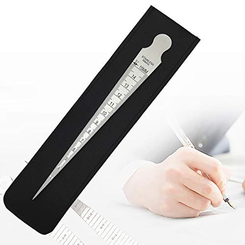 JPONLINE 1pc Stainless Steel Taper Gauge Inch/Metric 0-15mm Welding Gauge Gage Test Ulnar Ruler Welder Inspection Mayitr Measuring Tools HIGHT QUALITY