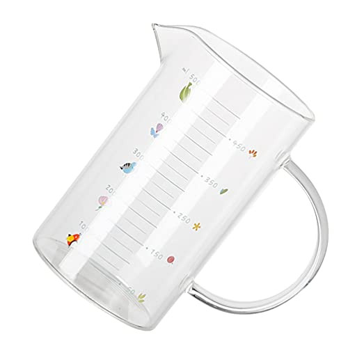 Cabilock 500ml Glass Measuring Cup with Scale for Baking Clear Measuring Jugs with Spout and Handle for Home Kitchen Cooking Baking