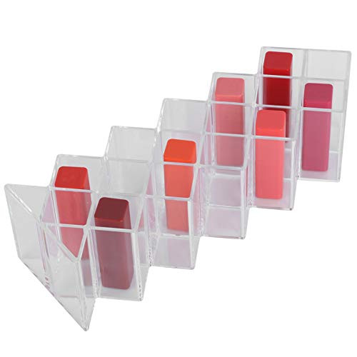 Lipstick Display Stand, 16 Grids Lipstick Rack Transparent Acrylic Lipstick Storage Box Lip Gloss Display Rack Holder Organizer for Cosmetic Makeup and Desk Display Lipstick Display Stand, 16 Grids Lipstick Rack Transparent Acrylic Lipstick Storage Box Lip Gloss Display Rack Holder Organizer for Cosmetic Makeup and Desk Display