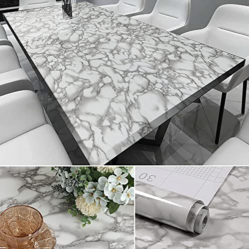 Feisoon 15.7"x78.7" Gray White Marble Contact Paper Peel and Stick for Kitchen Countertops Cabinet Furniture Renovation Waterproof Gray Marble Wallpaper Removable and Self Adhesive Thick Marble Paper Feisoon 15.7"x78.7" Gray White Marble Contact Paper Peel and Stick for Kitchen Countertops Cabinet Furniture Renovation Waterproof Gray Marble Wallpaper Removable and Self Adhesive Thick Marble Paper