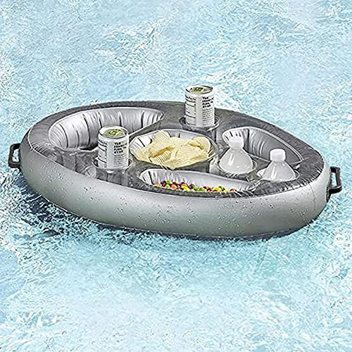 Inflatable Floating Drink Holder Floating Food Drink Tray Portable Beverage Holder,Swimming Pool Accessories ,2021 New 28 Inch 8-Cavity Floating Pool Food Tray for Summer Outdoor Water Play