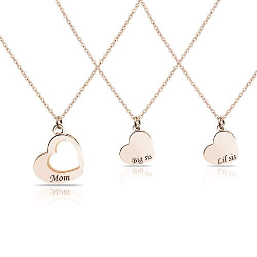 Big Sis Middle Sis Little Sis Jewelry Necklace Set of 2 3 Sisters Gift Best Friend Necklace-mom sis 3NL- Big Sis Middle Sis Little Sis Jewelry Necklace Set of 2 3 Sisters Gift Best Friend Necklace-mom sis 3NL-