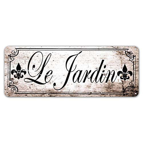 ZYPENG Le Jardin Vintage Style Metal Tin Signs Wall Decor, Decorative Bar Pub Club Coffee Room Sign 16 x 6 inches