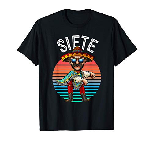 7 Year Old Birthday Shirt Boy Siete Mexican Fiesta Birthday T-Shirt