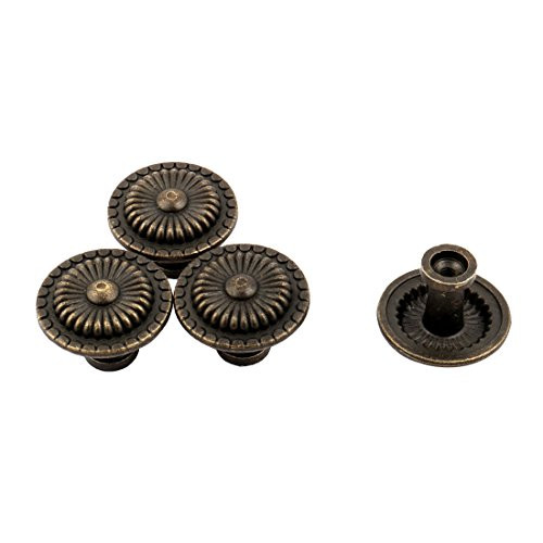uxcell Round Shape Household Vintage Style Cabinet Cupboard Door Handle Pull Knob 4 Pcs