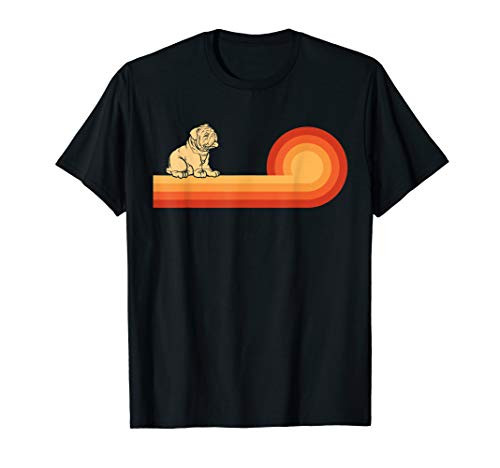 Retro English Bulldog Gifts Dog Mom Shirt Vintage Bull Dog T-Shirt