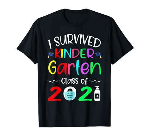 I Survived Kindergarten 2021 Quarantined Kid Student Funny T-Shirt