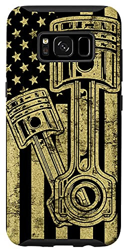 Galaxy S8 Mechanic engine piston american flag mechanical engineer Case