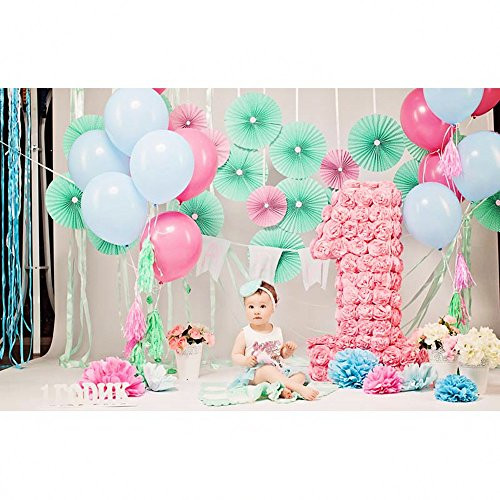 Photography Background 5x7 Pink Photography Backdrop Newborn 1st Birthday Photo Backdrop for Party Paper Flowers Backdrops for Girls