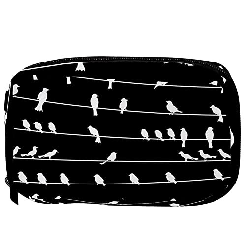 Inhomer Toiletry Bags for Women Bird On Wire Travel Cosmetic Makeup Pouch Handy Pencil Cases Inhomer Toiletry Bags for Women Bird On Wire Travel Cosmetic Makeup Pouch Handy Pencil Cases