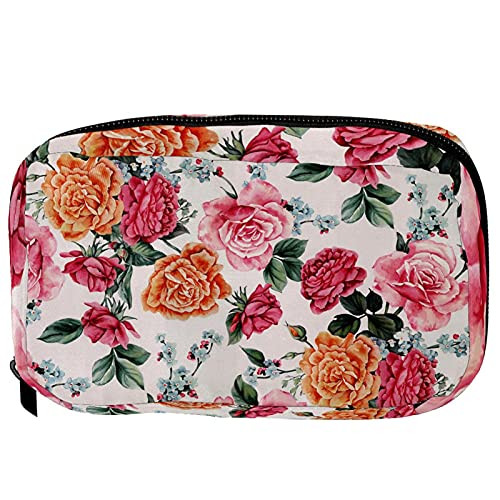Inhomer Toiletry Bags for Women Pink Orange Rose Travel Cosmetic Makeup Pouch Handy Pencil Cases Inhomer Toiletry Bags for Women Pink Orange Rose Travel Cosmetic Makeup Pouch Handy Pencil Cases