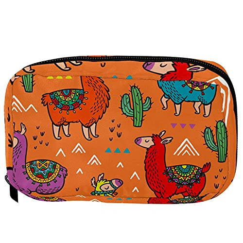 Inhomer Toiletry Bags for Women Alpaca Orange Cactus Travel Cosmetic Makeup Pouch Handy Pencil Cases Inhomer Toiletry Bags for Women Alpaca Orange Cactus Travel Cosmetic Makeup Pouch Handy Pencil Cases