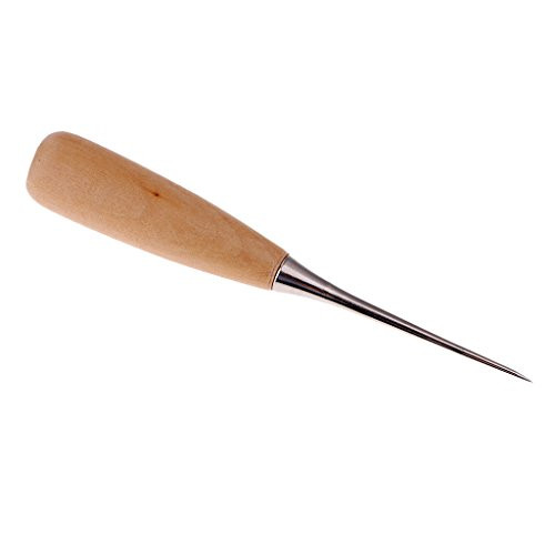 LoveinDIY Wood Handle Awl Leather Tool Hand Stitcher Leathercraft Sewing Awl