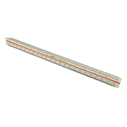 MonkeyJack 300mm 12" Plastic Triangular Scale Measuring Ruler 30cm 6 Scales for Engineer Architect Artist