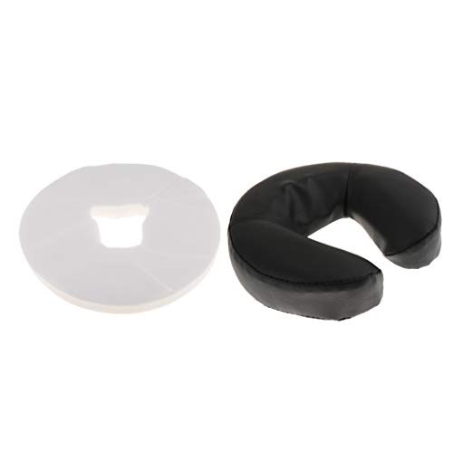 LoveinDIY U Shaped PU Leather Foam Face Cradle Cushion Pillow for Massage Chinese Acupuncture Table Bed  and  Disposable Pads?100pcs?