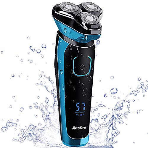 Electric Shaver Wet and Dry Waterproof for Men, Electric Razor Cordless Men's 3D Rotary Shavers Rechargeable Beard Trimmer with Pop-up Trimmer, Travel Lock, LCD Battery Indicator Electric Shaver Wet and Dry Waterproof for Men, Electric Razor Cordless Men's 3D Rotary Shavers Rechargeable Beard Trimmer with Pop-up Trimmer, Travel Lock, LCD Battery Indicator